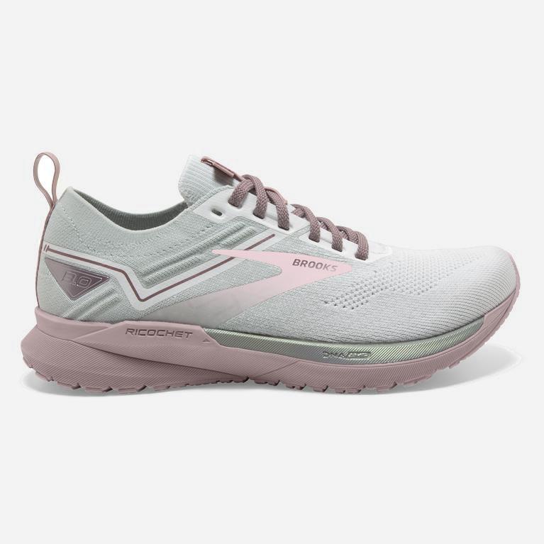 Brooks Ricochet 3 Israel - Women's Lightweight Road Running Shoes - White/Ice/Primrose Pink (85940-M